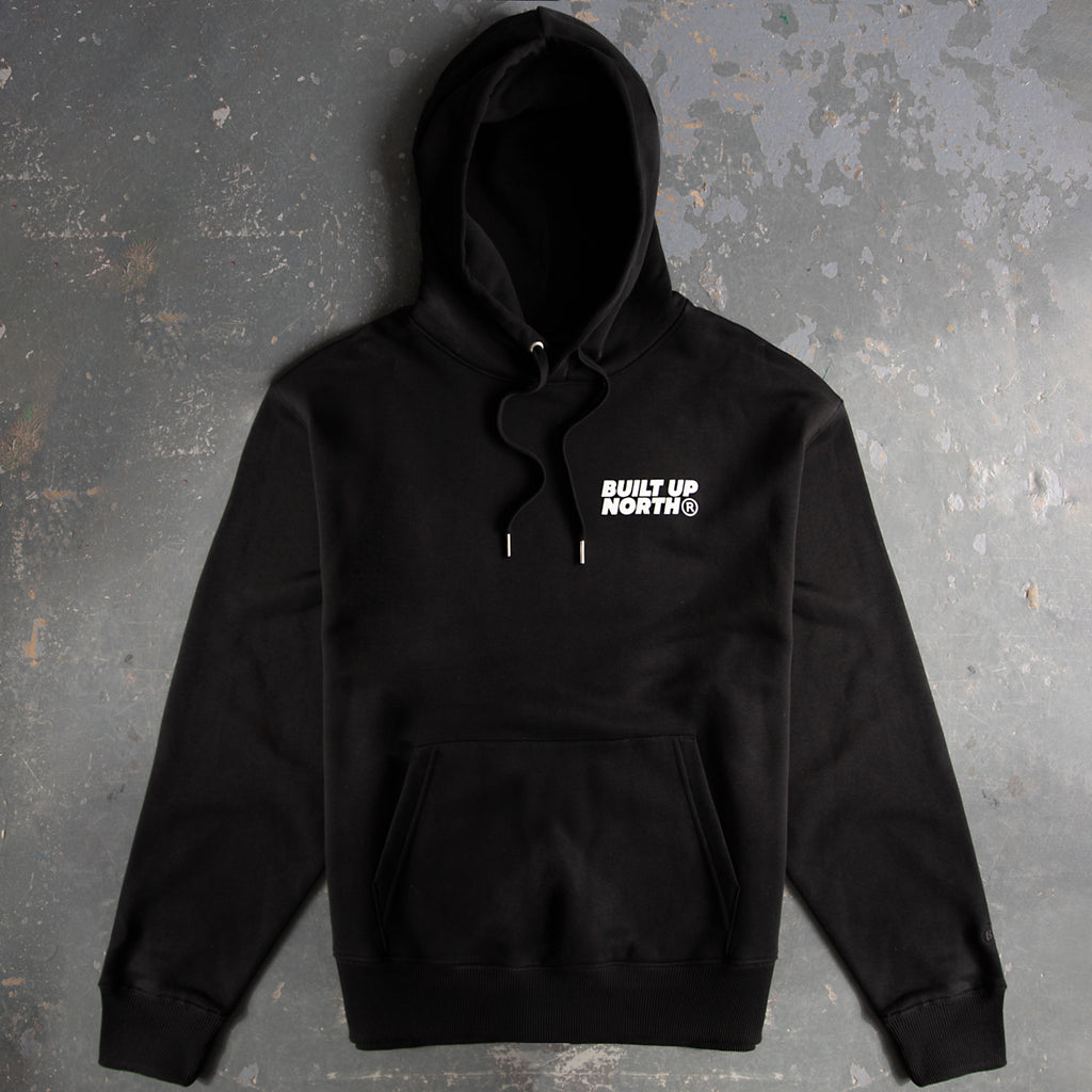 Stacked Black Hoodie