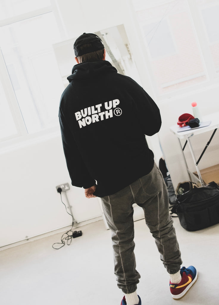 Stacked Black Hoodie
